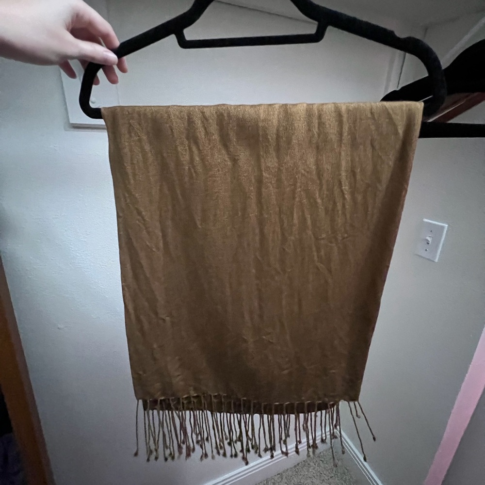 Quince Luxurious Brown Cashmere Silk Scarf